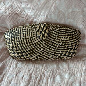 Woven Black and Tan Clutch